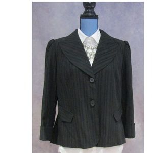 Worthington Stretch Black & Gray Blazer Size 16